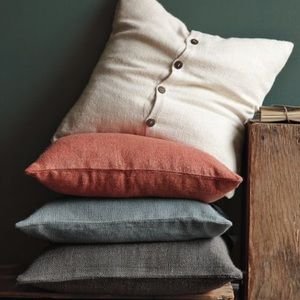 Grey West Elm Button Pilllow Covers NWOT